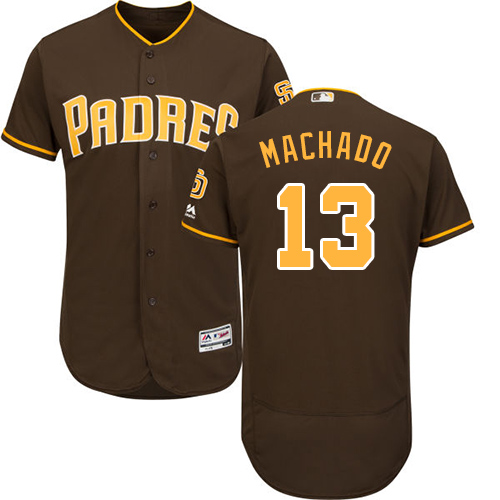 Padres #13 Manny Machado Brown Flexbase Authentic Collection Stitched MLB Jersey Padres #13 Manny Machado Brown Flexbase Authentic Collection Stitched MLB Jersey