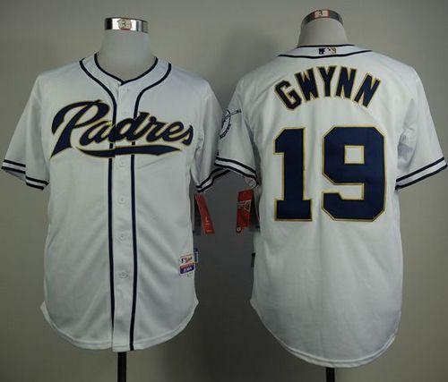 Padres #19 Tony Gwynn White Home Cool Base Stitched MLB Jersey Padres #19 Tony Gwynn White Home Cool Base Stitched MLB Jersey