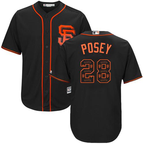 Giants #28 Buster Posey Black Team Logo Fashion Stitched MLB Jersey Giants #28 Buster Posey Black Team Logo Fashion Stitched MLB Jersey