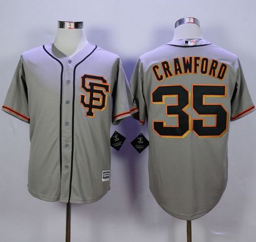 Giants #35 Brandon Crawford Grey Road 2 New Cool Base Stitched MLB Jersey Giants #35 Brandon Crawford Grey Road 2 New Cool Base Stitched MLB Jersey