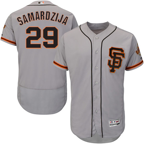 Giants #29 Jeff Samardzija Grey Flexbase Authentic Collection Road 2 Stitched MLB Jersey Giants #29 Jeff Samardzija Grey Flexbase Authentic Collection Road 2 Stitched MLB Jersey
