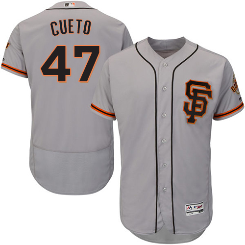 Giants #47 Johnny Cueto Grey Flexbase Authentic Collection Road 2 Stitched MLB Jersey Giants #47 Johnny Cueto Grey Flexbase Authentic Collection Road 2 Stitched MLB Jersey