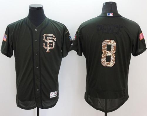 Giants #8 Hunter Pence Green Flexbase Authentic Collection Salute to Service Stitched MLB Jersey Giants #8 Hunter Pence Green Flexbase Authentic Collection Salute to Service Stitched MLB Jersey