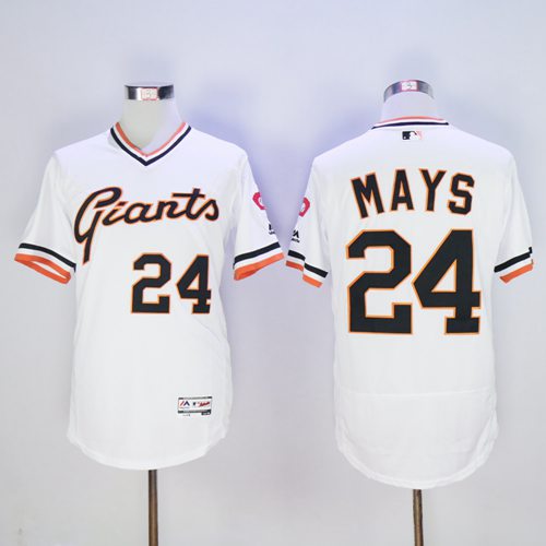 Giants #24 Willie Mays White Flexbase Authentic Collection Cooperstown Stitched MLB Jersey Giants #24 Willie Mays White Flexbase Authentic Collection Cooperstown Stitched MLB Jersey