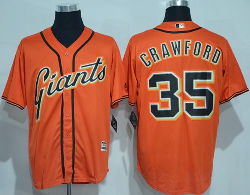 Giants #35 Brandon Crawford Orange New Cool Base Alternate Stitched MLB Jersey Giants #35 Brandon Crawford Orange New Cool Base Alternate Stitched MLB Jersey