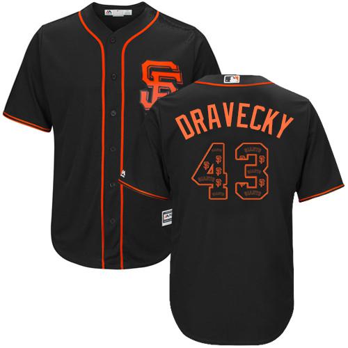 Giants #43 Dave Dravecky Black Team Logo Fashion Stitched MLB Jersey Giants #43 Dave Dravecky Black Team Logo Fashion Stitched MLB Jersey
