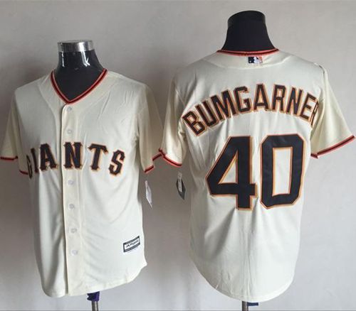 Giants #40 Madison Bumgarner Cream New Cool Base Stitched MLB Jersey Giants #40 Madison Bumgarner Cream New Cool Base Stitched MLB Jersey