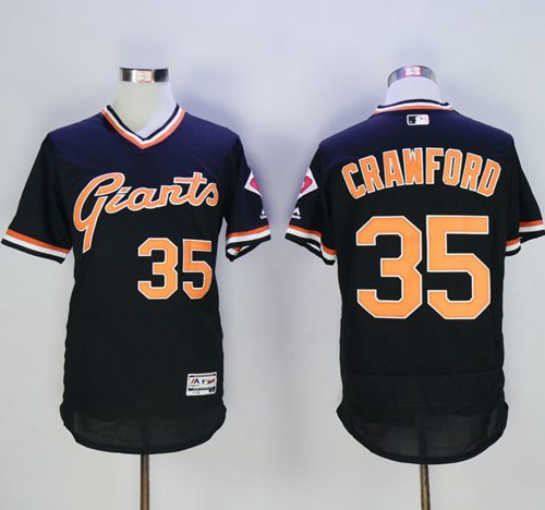 Giants #35 Brandon Crawford Black Flexbase Authentic Collection Cooperstown Stitched MLB Jersey Giants #35 Brandon Crawford Black Flexbase Authentic Collection Cooperstown Stitched MLB Jersey