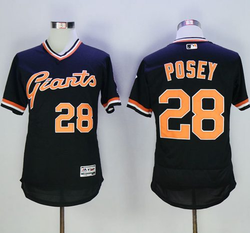 Giants #28 Buster Posey Black Flexbase Authentic Collection Cooperstown Stitched MLB Jersey Giants #28 Buster Posey Black Flexbase Authentic Collection Cooperstown Stitched MLB Jersey