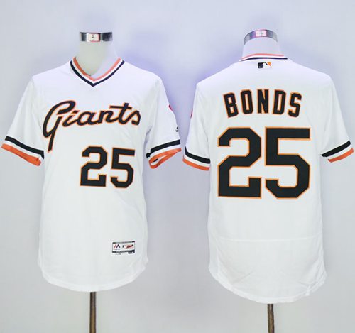 Giants #25 Barry Bonds White Flexbase Authentic Collection Cooperstown Stitched MLB Jersey Giants #25 Barry Bonds White Flexbase Authentic Collection Cooperstown Stitched MLB Jersey