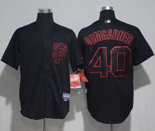Giants #40 Madison Bumgarner Black Strip Stitched MLB Jersey Giants #40 Madison Bumgarner Black Strip Stitched MLB Jersey