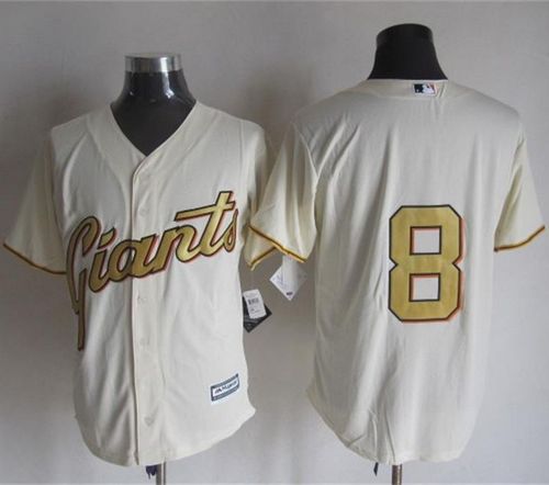 Giants #8 Hunter Pence Cream(Gold No.) New Cool Base Stitched MLB Jersey Giants #8 Hunter Pence Cream(Gold No.) New Cool Base Stitched MLB Jersey