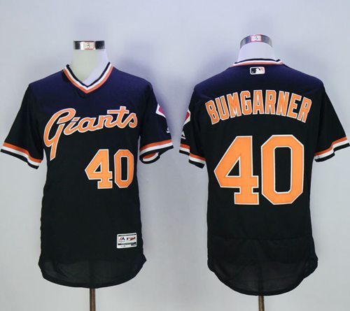Giants #40 Madison Bumgarner Black Flexbase Authentic Collection Cooperstown Stitched MLB Jersey Giants #40 Madison Bumgarner Black Flexbase Authentic Collection Cooperstown Stitched MLB Jersey