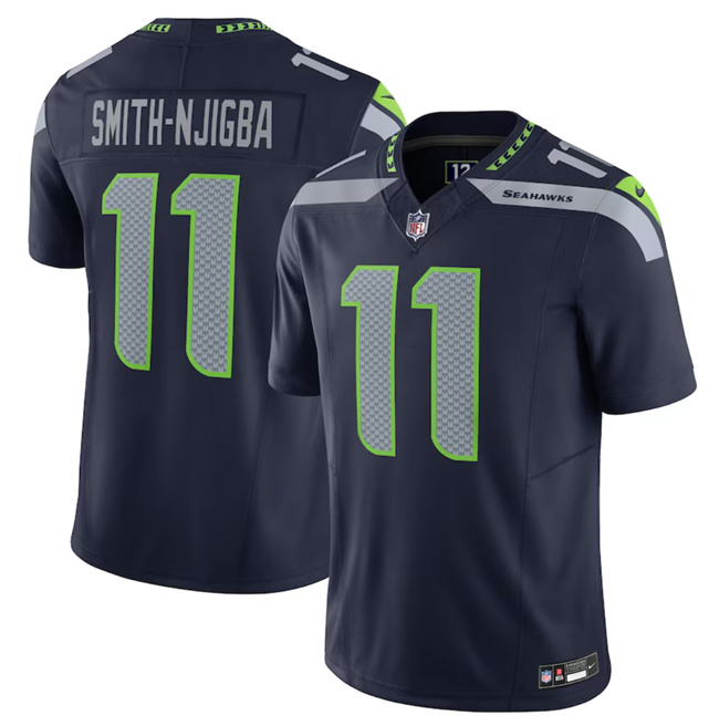 Men's Seattle Seahawks #11 Jaxon Smith-Njigba Navy 2023 F.U.S.E. Vapor Limited Stitched Football Jersey Men's Seattle Seahawks #11 Jaxon Smith-Njigba Navy 2023 F.U.S.E. Vapor Limited Stitched Football Jersey