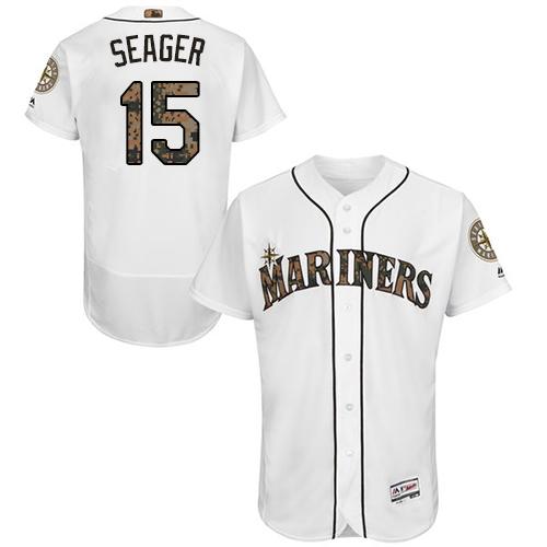 Mariners #15 Kyle Seager White Flexbase Authentic Collection Memorial Day Stitched MLB Jersey Mariners #15 Kyle Seager White Flexbase Authentic Collection Memorial Day Stitched MLB Jersey