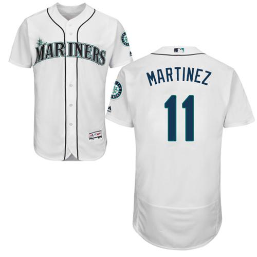 Mariners #11 Edgar Martinez White Flexbase Authentic Collection Stitched MLB Jersey Mariners #11 Edgar Martinez White Flexbase Authentic Collection Stitched MLB Jersey