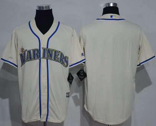 Mariners Blank Cream New Cool Base Stitched MLB Jersey Mariners Blank Cream New Cool Base Stitched MLB Jersey