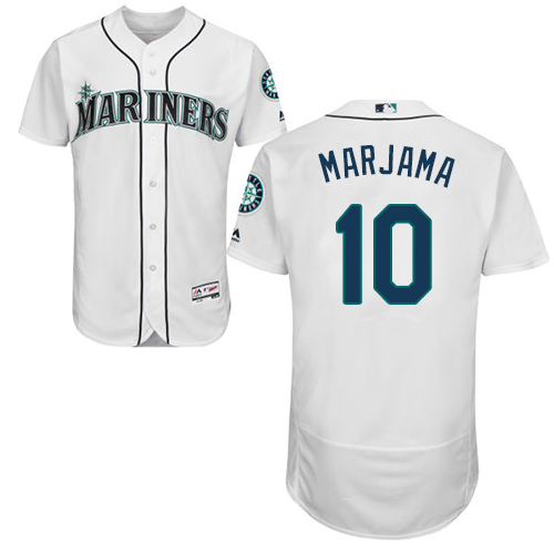 Mariners #10 Mike Marjama White Flexbase Authentic Collection Stitched MLB Jersey Mariners #10 Mike Marjama White Flexbase Authentic Collection Stitched MLB Jersey
