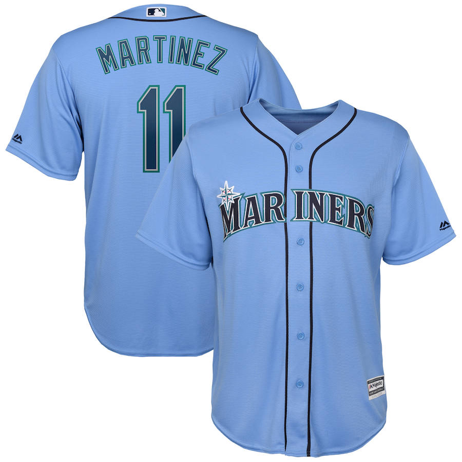 Seattle Mariners #11 Edgar Martinez Majestic Official Cool Base Player Jersey Blue Seattle Mariners #11 Edgar Martinez Majestic Official Cool Base Player Jersey Blue