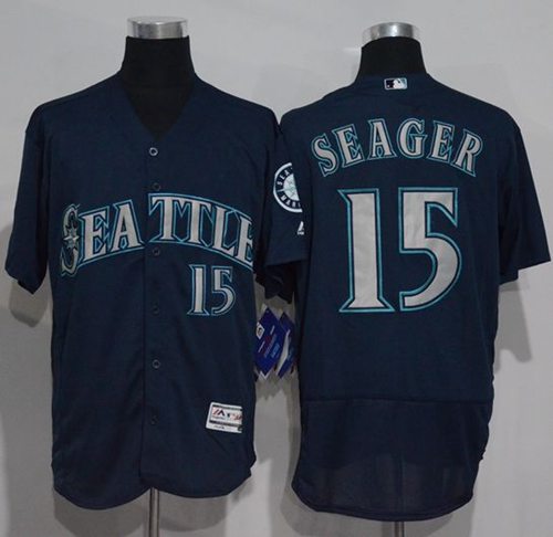 Mariners #15 Kyle Seager Navy Blue Flexbase Authentic Collection Stitched MLB Jersey Mariners #15 Kyle Seager Navy Blue Flexbase Authentic Collection Stitched MLB Jersey
