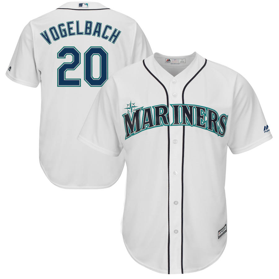 Seattle Mariners #20 Dan Vogelbach Majestic Home Cool Base Player Jersey White Seattle Mariners #20 Dan Vogelbach Majestic Home Cool Base Player Jersey White