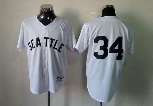 Mariners #34 Felix Hernandez White 1909 Turn Back The Clock Stitched MLB Jersey Mariners #34 Felix Hernandez White 1909 Turn Back The Clock Stitched MLB Jersey