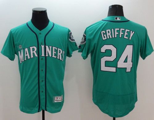 Mariners #24 Ken Griffey Green Flexbase Authentic Collection Stitched MLB Jersey Mariners #24 Ken Griffey Green Flexbase Authentic Collection Stitched MLB Jersey