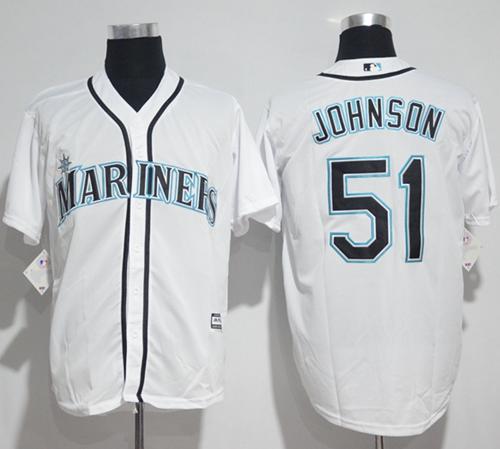Mariners #51 Randy Johnson White New Cool Base Stitched MLB Jersey Mariners #51 Randy Johnson White New Cool Base Stitched MLB Jersey