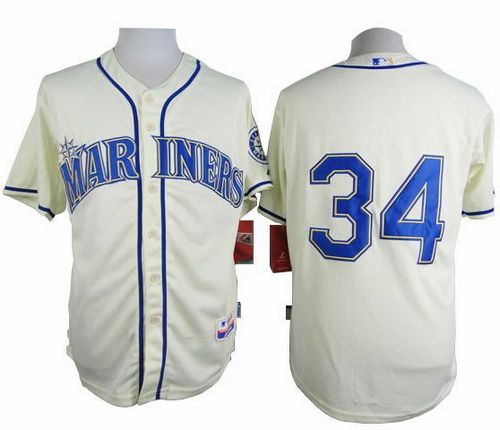Mariners #34 Felix Hernandez Cream Alternate Cool Base Stitched MLB Jersey Mariners #34 Felix Hernandez Cream Alternate Cool Base Stitched MLB Jersey