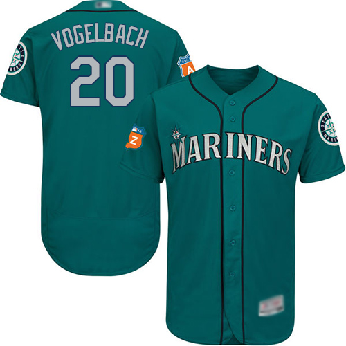 Mariners #20 Dan Vogelbach Green Flexbase Authentic Collection Stitched MLB Jersey Mariners #20 Dan Vogelbach Green Flexbase Authentic Collection Stitched MLB Jersey