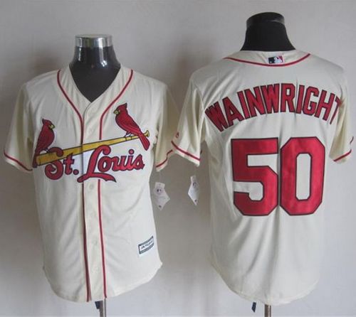 Cardinals #50 Adam Wainwright Cream New Cool Base Stitched MLB Jersey Cardinals #50 Adam Wainwright Cream New Cool Base Stitched MLB Jersey