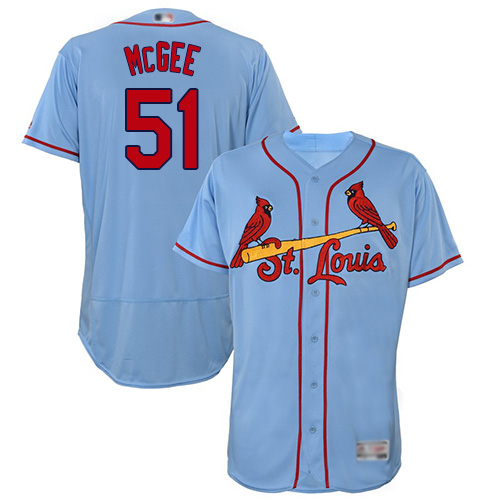 Cardinals #51 Willie McGee Light Blue Flexbase Authentic Collection Stitched MLB Jersey Cardinals #51 Willie McGee Light Blue Flexbase Authentic Collection Stitched MLB Jersey