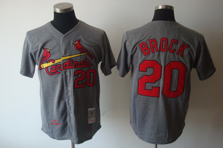 Mitchell And Ness Cardinals #20 Lou Brock Grey Cool Base Stitched Throwback MLB Jersey Mitchell And Ness Cardinals #20 Lou Brock Grey Cool Base Stitched Throwback MLB Jersey