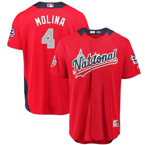Cardinals #4 Yadier Molina Red 2018 All-Star National League Stitched MLB Jersey Cardinals #4 Yadier Molina Red 2018 All-Star National League Stitched MLB Jersey