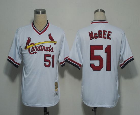 Mitchell And Ness Cardinals #51 Willie McGee White Throwback Stitched MLB Jersey Mitchell And Ness Cardinals #51 Willie McGee White Throwback Stitched MLB Jersey