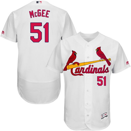Cardinals #51 Willie McGee White Flexbase Authentic Collection Stitched MLB Jersey Cardinals #51 Willie McGee White Flexbase Authentic Collection Stitched MLB Jersey