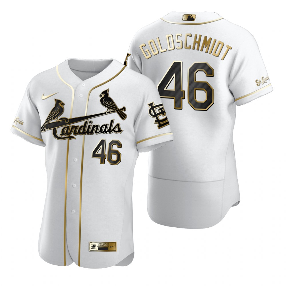 St. Louis Cardinals #46 Paul Goldschmidt White Nike Men's Authentic Golden Edition MLB Jersey St. Louis Cardinals #46 Paul Goldschmidt White Nike Men's Authentic Golden Edition MLB Jersey