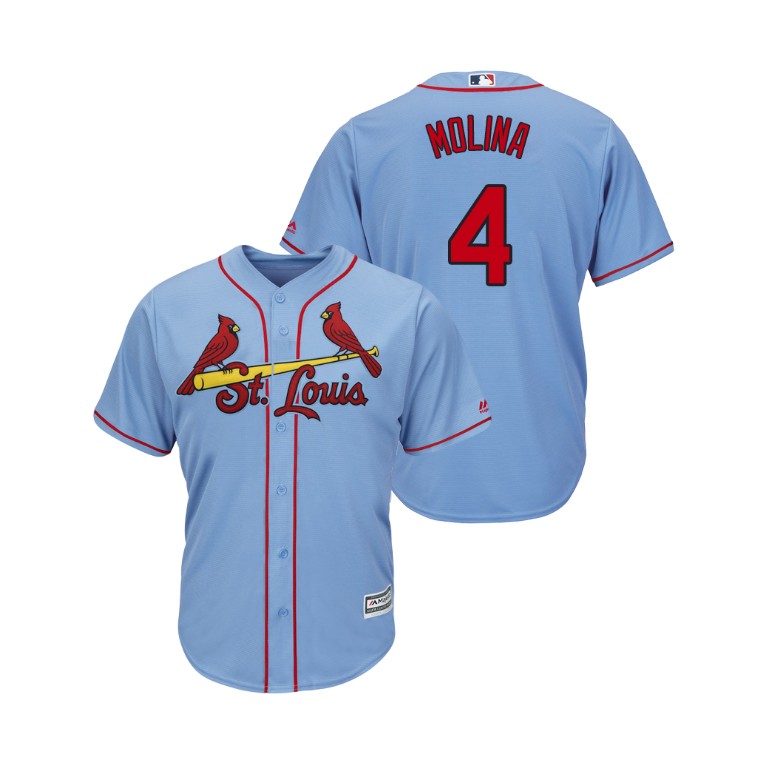 Cardinals #4 Yadier Molina Horizon Blue Alternate 2019 Cool Base Stitched MLB Jersey Cardinals #4 Yadier Molina Horizon Blue Alternate 2019 Cool Base Stitched MLB Jersey