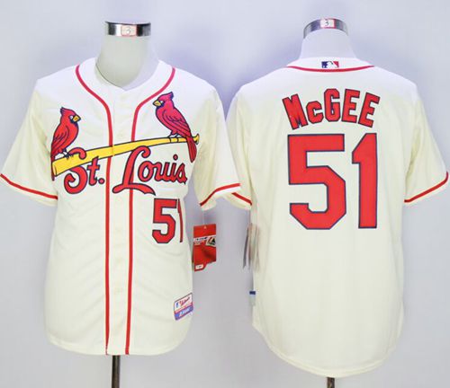Cardinals #51 Willie McGee Cream Cool Base Stitched MLB Jersey Cardinals #51 Willie McGee Cream Cool Base Stitched MLB Jersey