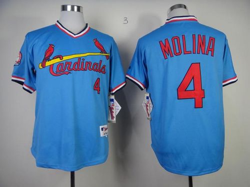 Cardinals #4 Yadier Molina Blue 1982 Turn Back The Clock Stitched MLB Jersey Cardinals #4 Yadier Molina Blue 1982 Turn Back The Clock Stitched MLB Jersey