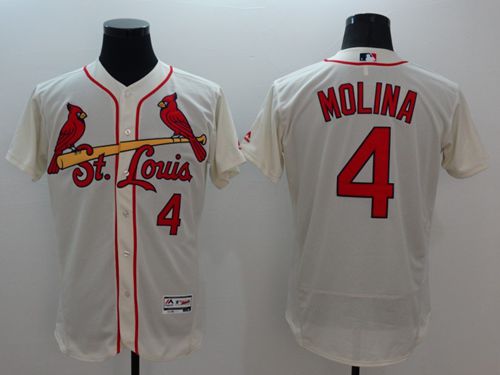 Cardinals #4 Yadier Molina Cream Flexbase Authentic Collection Stitched MLB Jersey Cardinals #4 Yadier Molina Cream Flexbase Authentic Collection Stitched MLB Jersey