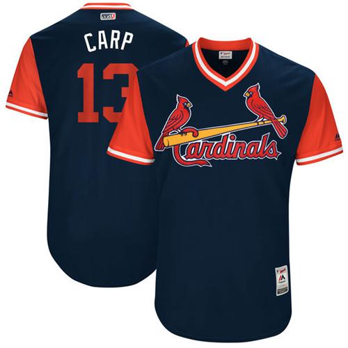 Cardinals #13 Matt Carpenter Navy 