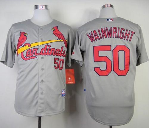 Cardinals #50 Adam Wainwright Grey Stitched MLB Jersey Cardinals #50 Adam Wainwright Grey Stitched MLB Jersey