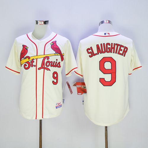 Cardinals #9 Enos Slaughter Cream Cool Base Stitched MLB Jersey Cardinals #9 Enos Slaughter Cream Cool Base Stitched MLB Jersey
