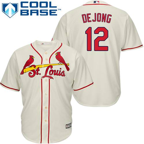 Cardinals #12 Paul DeJong Cream New Cool Base Stitched MLB Jersey Cardinals #12 Paul DeJong Cream New Cool Base Stitched MLB Jersey