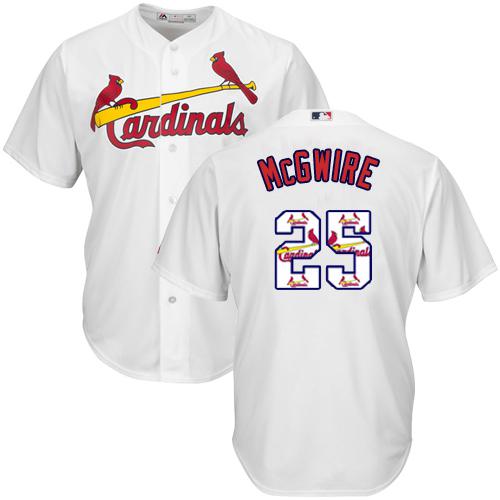 Cardinals #25 Mark McGwire White Team Logo Fashion Stitched MLB Jersey Cardinals #25 Mark McGwire White Team Logo Fashion Stitched MLB Jersey