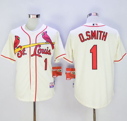 Cardinals #1 Ozzie Smith Cream Cool Base Stitched MLB Jersey Cardinals #1 Ozzie Smith Cream Cool Base Stitched MLB Jersey