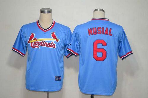Mitchell And Ness Cardinals #6 Stan Musial Light Blue Throwback Stitched MLB Jersey Mitchell And Ness Cardinals #6 Stan Musial Light Blue Throwback Stitched MLB Jersey