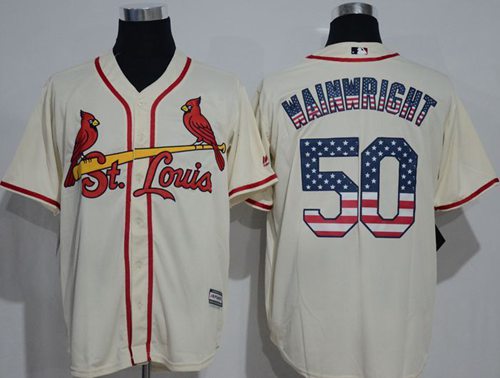 Cardinals #50 Adam Wainwright Cream USA Flag Fashion Stitched MLB Jersey Cardinals #50 Adam Wainwright Cream USA Flag Fashion Stitched MLB Jersey