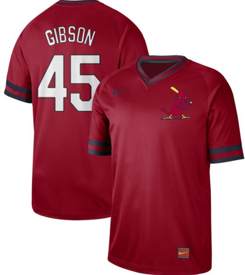 Nike Cardinals #45 Bob Gibson Red Authentic Cooperstown Collection Stitched MLB Jersey Nike Cardinals #45 Bob Gibson Red Authentic Cooperstown Collection Stitched MLB Jersey